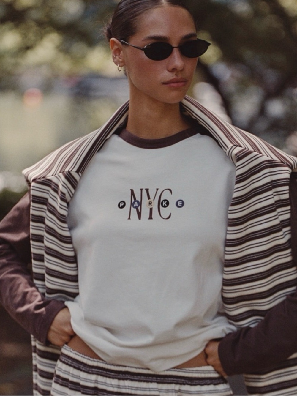 Parke NYC Graphic Brown/White Raglan Tee